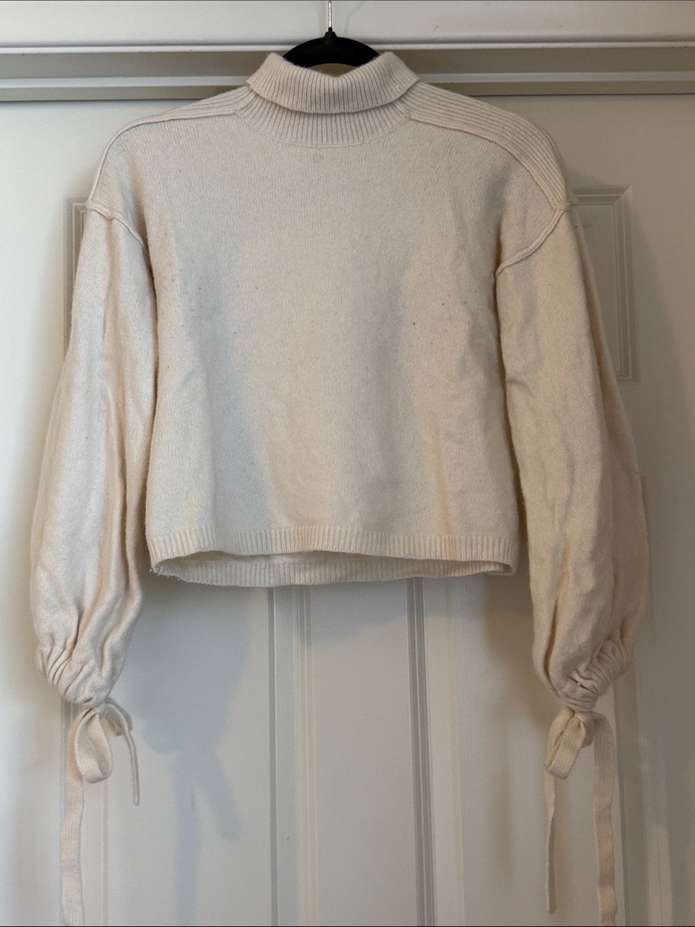 Merino Wool/Cotton Blend Cream Sweater